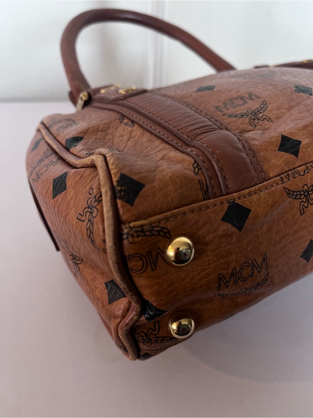 MCM SMALL COGNAC VISETOS BOSTON BAG. - Picture 11 of 13
